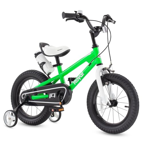 RoyalBaby 2 Hand Brakes BMX Freestyle Kids Bike for Boys and Girls, Unisex Bicycles for Ages 3 to 8, 12" 14" 16" with Training Wheels, 16" 18" with Kickstand, Blue or Red