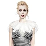 HOMELEX Feather Shawl Collar with Gothic Victorian Natural Feathers Cape Choker Halloween Costumes