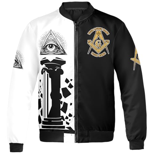 ThuhaTree Store Personalized Masonic White Compass Symbol Bomber Jacket S-5XL2
