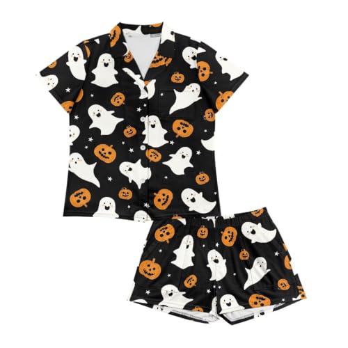 Image of Women's Short Sleeve Sleepwear Pajamas Nightwear with Pockets | skin-friendly breathable material resists pilling fading and deformation after repeated washing