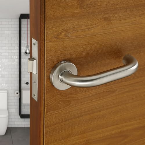 Image of LAPO Bathroom Latch Lock Set | 45x45mm Lock Body | Keyless Operation | Suitable for 30-50mm Door | Brass Latch | Matt Finish | Dual Side Fit | Easy Screw Fitting | 3 Years Warranty | CMH-6T