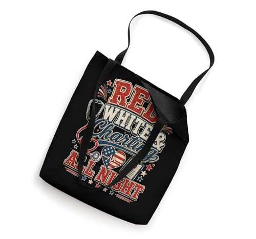 Red White and Charting All Night Patriotic Nurse 4th of July Tote Bag