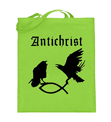 Sac en toile de jute Antichrist corbeau attrape-poisson cabas citron vert