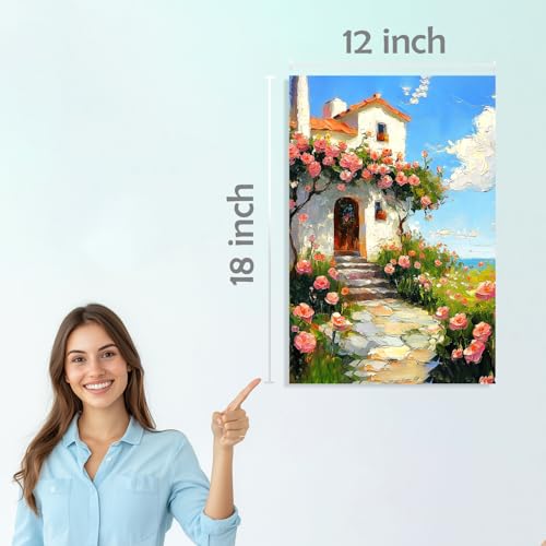 Image of SiddArtify Coastal Cottage Wall Art Prints Set - Scenic Seascape Poster Decor for Living Room Bedroom Office - 12x18 inch Sticker Pack of 6