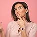 Jewonder Bands Compatible with Fitbit Versa, Versa 2 Versa Lite for Women SE Special Edition Stainless Steel Metal Band Accessories Pink Rose Match Versa SE