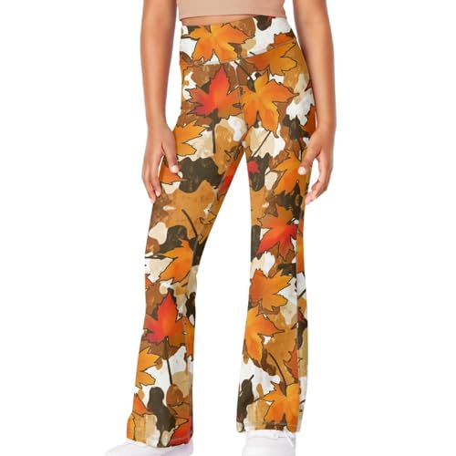 Image of Girls Flare Leggings Cute Bell Bottoms for Teen Girls Wide Leg Sweatpants for 5-14 T