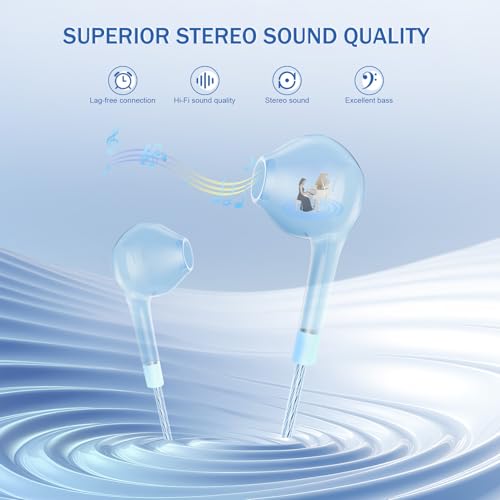 Earbuds Headphones with Microphone Pack of 5, Noise Isolating Wired Earbuds, Earphones with Powerful Heavy Bass Stereo, Compatible with Android, Phone, Laptops, MP3 and Other Interfaces (3.5mm)