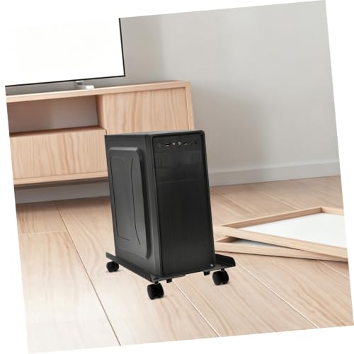 Soporte móvil Mikikit para CPU con ruedas, soporte móvil para torre de computadora, diseño duradero de acero laminado en frío para uso en oficina y hogar miniatura 4