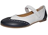  Gallucci 1863B Ballerinas mit Budapester Muster, Mädchen, Weiß-Blau, EU 29