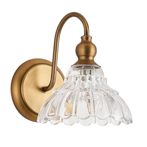 Aplique de vidrio floral Jadssox dorado para iluminar y decorar tu dormitorio con elegancia