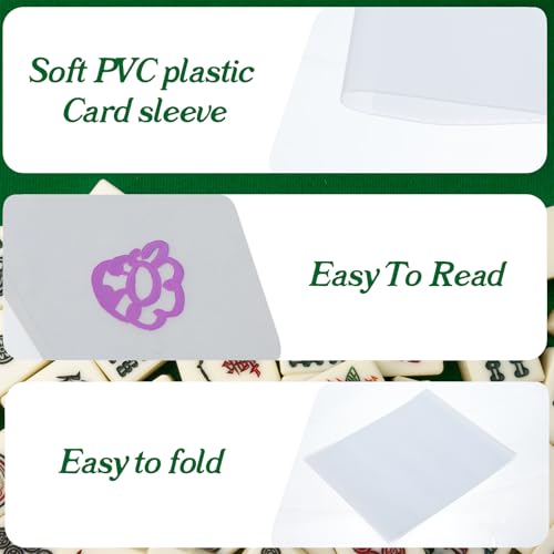 5 protectores transparentes para cartas Mahjong tamaño grande miniatura 5