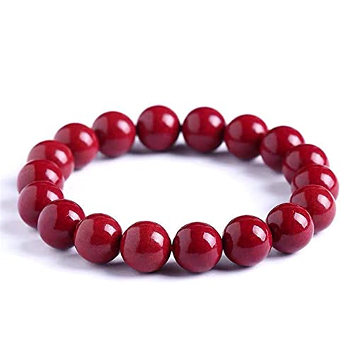 Natural Gemstone Bracelet, Lucky Fox CharmNatural Cinnabar Balance Red Bracelet