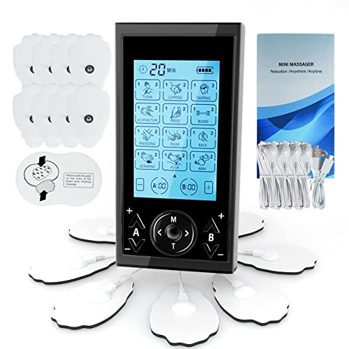 4 Outputs TENS Unit Muscle Stimulator Machine: Easy@Home 24 Modes Rechargeable EMS Electric Pulse Massager | Electric TENS Machine - Pain Relief Therapy for Back Pain | Neck Pain | Muscle Pain-AS8011