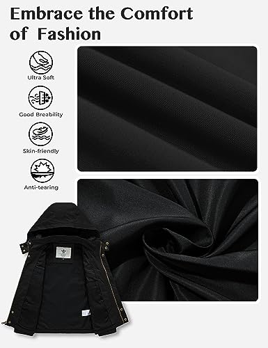 WenVen Boy's Lightweight Casual Cotton Military Jacket Outerwear with Hood3