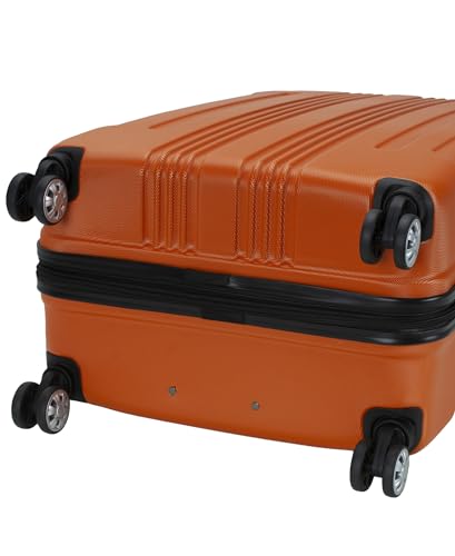 Image of Rockland London Hardside Expandable Spinner Wheel Luggage, Orange, Checked-Large 28-Inch