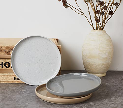 Famiware Milkyway 4 Pieces Salad Plates Set, 7.5 Inches Dessert Plates, Scratch Resistant, Stoneware Dinnerware, Kitchen Modern Rustic Serving Dishes, Multi-Color #TOP1