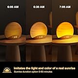 REACHER Sunrise Alarm Clock Wake Up Light, Sound Machine with 26 Nature Inspired Sleeping Sounds, 0-100% Dimmable Clock, Night Light, Natural Wood Bedroom Lamp for Babys, Kids, Adults - Image 3