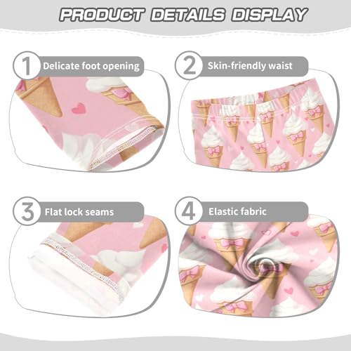 senya Girls Printed Leggings Yoga Pants Bow Ice Cream Pattern for Kids in 4t to 10 Years, 4T3
