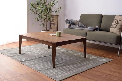 AZUMAYA KT-107 Kotatsu Heater Table, W30 x D30 x H15 Inches, Natural Walnut and Rubber Wood Table Material, Home and Living, Square Shape Table Top with Walnut Brown Color