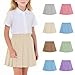 Girls School Uniform A-Line Skirt Stretchy High Waisted Flowy Shorts Kids Cute Flared Pleated Skater Skirts for 2-17 Years