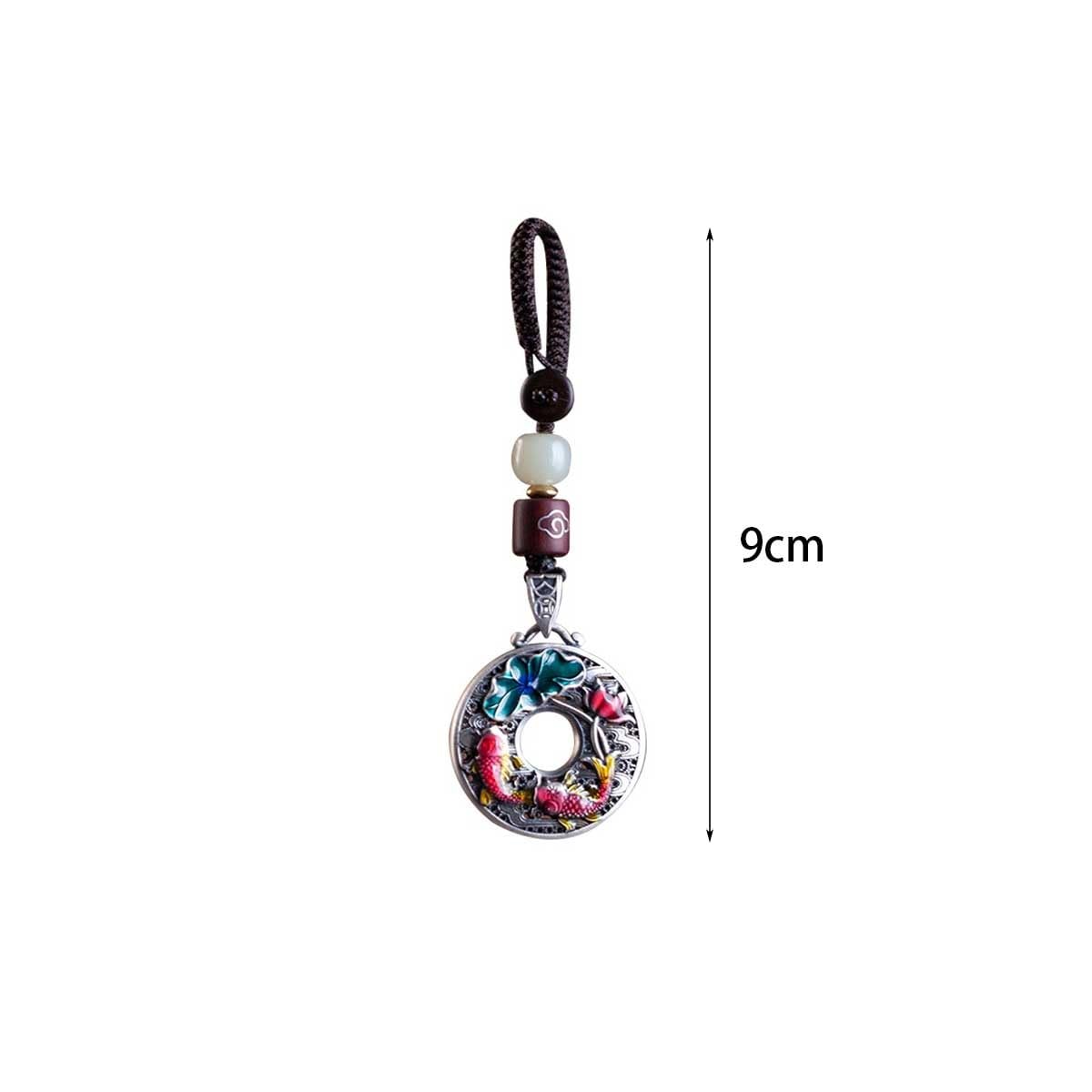 Portachiavi per Auto Ciondolo portachiavi for auto con fibbia della pace in argento puro, for uomo e donna, ciondolo for anno zodiacale, regalo, gioielli, ornamenti for zaino