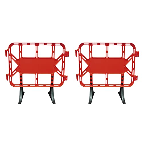 PAL | Valla de Obra Peatonal de Plástico 1 metro Roja | Diseño Innovador y Sin Mantenimiento | Fácil Transporte y Almacenamiento | Ideal para Seguridad y Publicidad, Rojo (1- Valla)