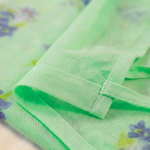 Image of Mosquito Net for King Size Bed - Foldable Square Mosquito Net Double Bed | Mosquito Net for Queen Size Bed | Floral Printed with Base Cloth Mosquitoes Net Sukun Wali Neend (6.5 x 6.5ft, Green)