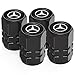 Tire Valve Caps, Valve Stem Caps Fit Mercedes Benz CESM CLK GLK GL AB AMG Series, Alloy Car Tire Caps for Corrosion Resistant Leak-Proof Car Accessories, black1