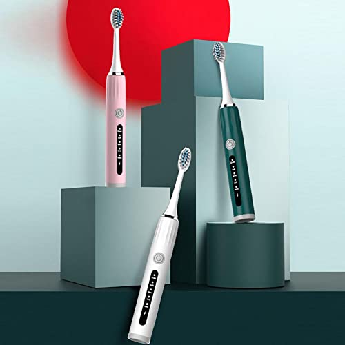 Mllkcao Eletric Toothbrush USB Charging 5 Modes with 4 Heads Household Super Clean Smart Home Accessories, Green