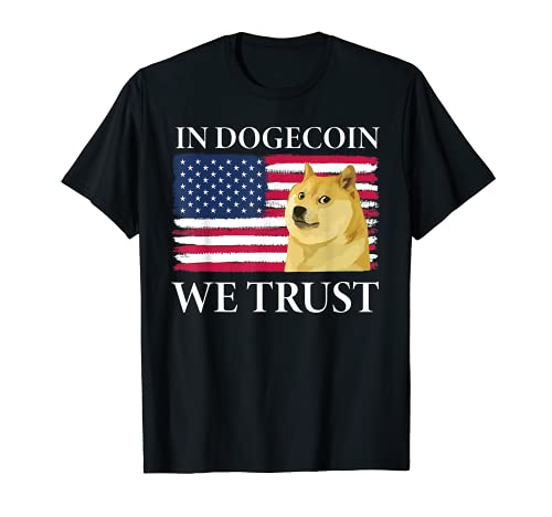 In Dogecoin We Trust Shirt, Doge Crypto Meme American Flag T-Shirt
