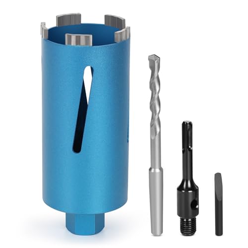 M22 Diamantbohrkrone Kernbohrer für Kernbohrgerät mit Turbo, inkl. SDS-Plus, Ø 82mm, Gesamtlänge 200 mm, Nass Trocken Dosenbohrer Dosensenker Diamant Bohrkrone Nassbohrkrone Trockenbohrkrone für Beton