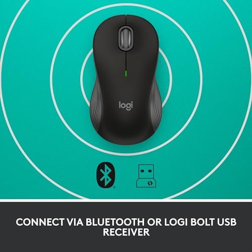 Logitech Signature M550 L Full Size Wireless Mouse - for Large Sized Hands, 2-Year Battery, Silent Clicks, Bluetooth, Multi-Device Compatibility - Black — view 6