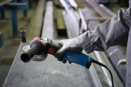 Bosch Professional Winkelschleifer GWS 14-125 S (1.400 Watt, Zusatzhandgriff, Schutzhaube, anklippbare Trennschutzhaube, Zweilochschlüssel, Aufnahmeflansch, Spannmutter, im Karton) – Bild 3