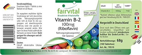 Vitamine B2 riboflavine 100mg tabletten - HOOG GEDOSEERD - VEGAN - 100 tabletten - Image 3
