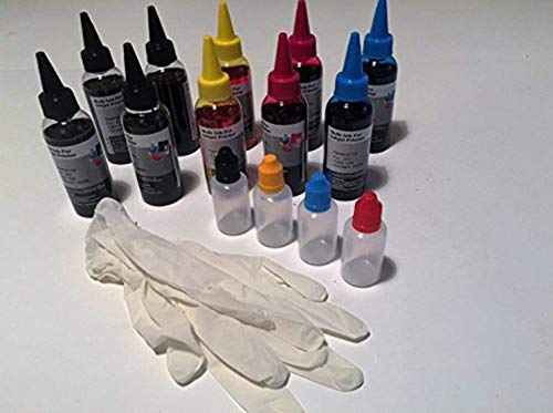 Kit de recarga de cartuchos de 100 ml de tinta de colores para impresoras Canon + accesorios de recarga de cartuchos recargables y CISS en continuo