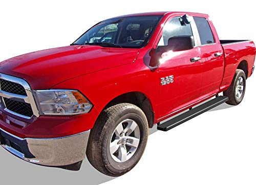 Estribos de acero inoxidable negro 6in APS para Dodge Ram miniatura 6