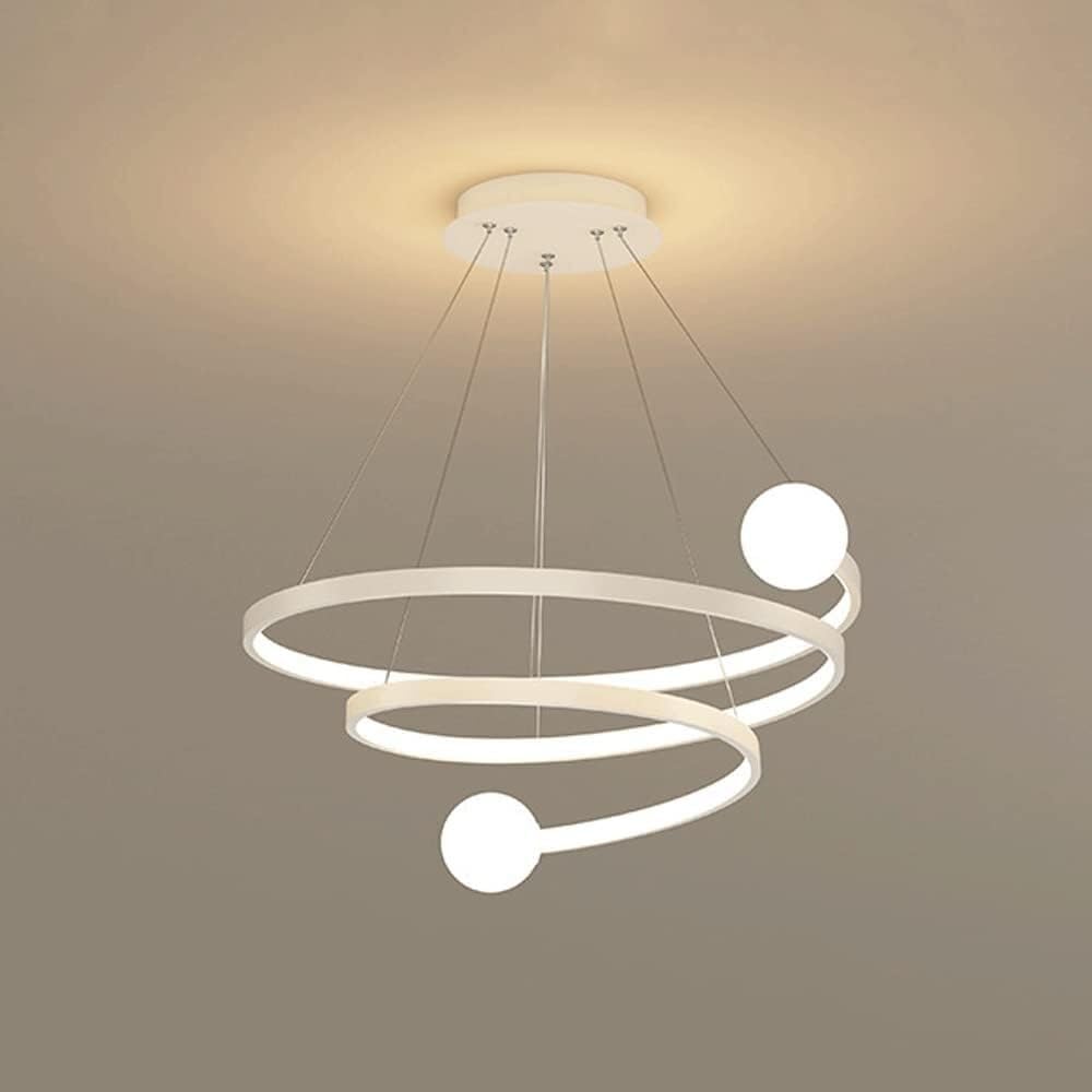 HYJAUSXB Modern LED Chandelier Pendant Light Fixture, Aluminum with Remote Control, Dimmable Hanging Lighting,for Living Room