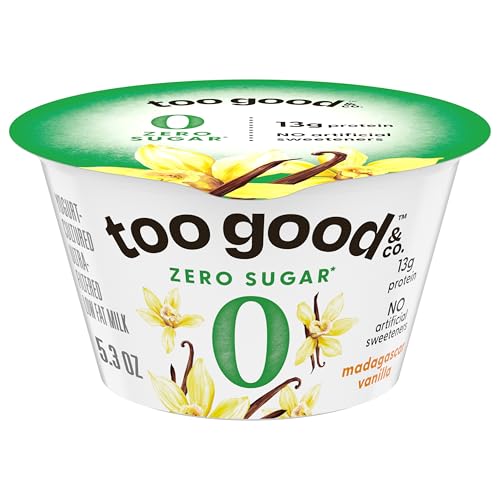 Too Good & Co. Zero Sugar Vanilla Yogurt-Cultured Ultra-Filtered Low Fat Milk Product, Gluten Free,...