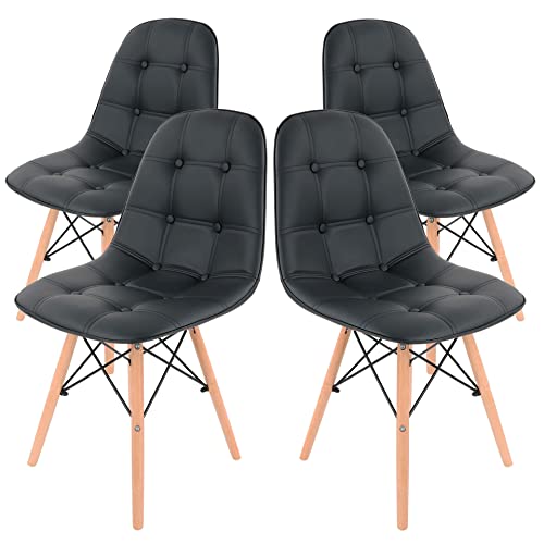Catálogo para Comprar On-line Sillas Eames Baratas comprados en linea. 50 GAON. Juego de 4 Sillas Modernas Eames con Botones Diseño Elegante y Vanguardista | Silla de Comedor, Oficina, Sala de Estar Estilo Minimalista | Varios Colores (Negro.)