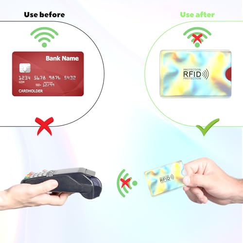 12Pcs RFID Blocking Card Sleeves Colorful Credit Card Protector Cover Travel Anti-Theft Credit Cards Holder RFID Blocker Fits Bags & Purses, 3.5 x 2.4 inch4