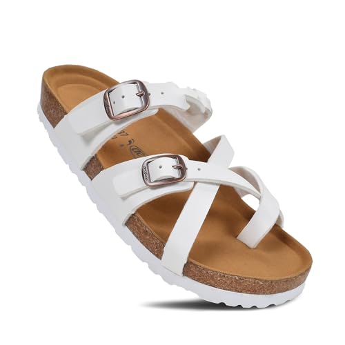 Image of AEROTHOTIC Recovery Slides for Women Cork Footbed Adjustable Straps Sandals