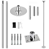 PRIOR FITNESS Dance Pole Set - 45mm Removable Rotating Static Fitness Pole, Fixed Plate Dance Poles