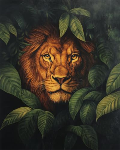 Kit de perlage créatif diy broderie point de croix lion de la jungle travaux d'aiguille