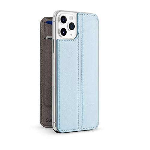 Twelve South SurfacePad for iPhone 11 Pro Max  Ultra-Slim Luxury napa Leather Cover + Display Stand with Sleep/Wake (Slate)