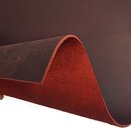 Cuir de Vachette vin Rouge Crazy Horse Cuir première Couche matériel Bricolage Main Maroquinerie Vintage Cuir tanné à l'huile pièce 2mm