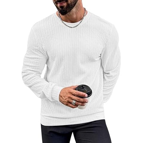 VOGSTART Men's Long Sleeve Stretchy Tee Cover