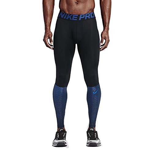 Nike Mens Pro Hypercool Max Training Tights-Black/Royal Blue-Large