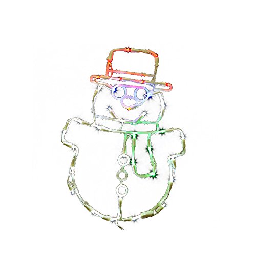 Vickerman Lighted LED Smiling Snowman Christmas Window Silhouette Decoration, 17