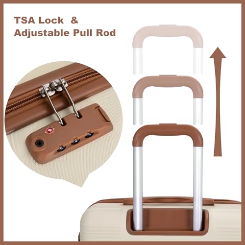 Image of 4-Piece Luggage Sets 16 inch20 inch24 inch28 inch,Suitcases with Double Spinner Wheels and TSA Lock,Hardcase 6 set Luggage with Underseat Duffel Bag