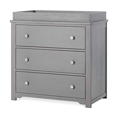 Forever Eclectic Harmony 3-Drawer Dresser with Changing Table Topper (Brushed Pebble)